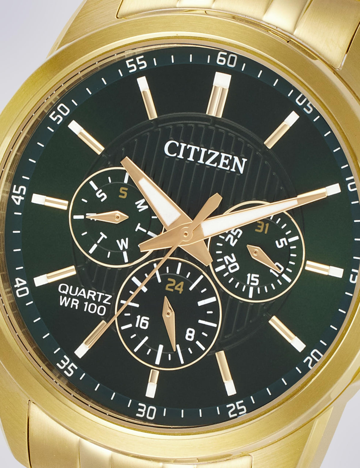 Citizen Stainless Steel Analog Quartz Multifuction Men's Black Dial Watch - AG8343-50X, Band Color-Two-Tone
