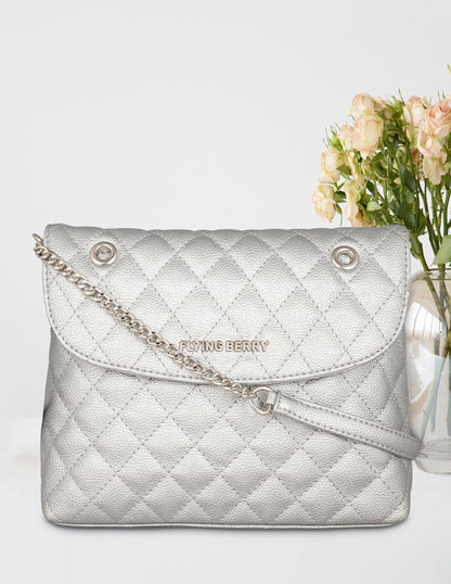 FLYING BERRY Women's Sling Bag (FB-2354_Silver)