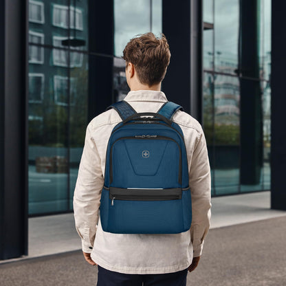 WENGER XE Resist, 16-inch Laptop Backpack (23 liters), 44 cm, Recycled Polyester PVC, Ocean Blue, 612738, Tablet Pocket | Swiss Designed - A Brand of Victorinox