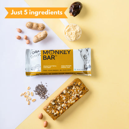 MONKEY BAR - Peanut Butter and Chia Seed Protein Bar - 8 Bars, 50g each- image 6