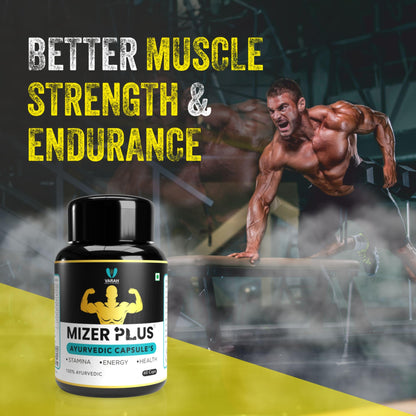 Varah Mizer Plus 60 Capsules | Supports Energy, Vitality, Stamina, Strength, and Muscle Growth with Natural Herbal Extracts for Daily Wellness and Active Lifestyle | Ayurvedic Formula for Men
