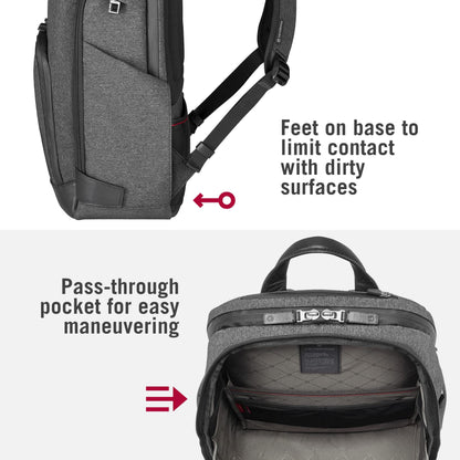 Victorinox Architecture Urban 2.0, Deluxe Backpack, 15" Laptop and Tablet Compartment, Melange Grey (611954), M