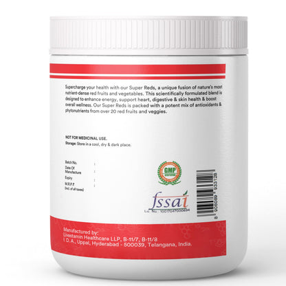 INLIFE Super Reds Powder | Antioxidant-Rich Superfood Supplement Drink Mix | 20 Super Fruits, Beets & Berries 200g (Super Reds)