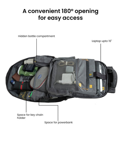 EUME GenX Premium 26L Massager Backpack for Men & Women with Built-in Massager Technology with 1 Year Warranty | Water Resistant & Anti-Theft Backpack for Office | Fits Up-to 15.6" Laptop | Grey Color