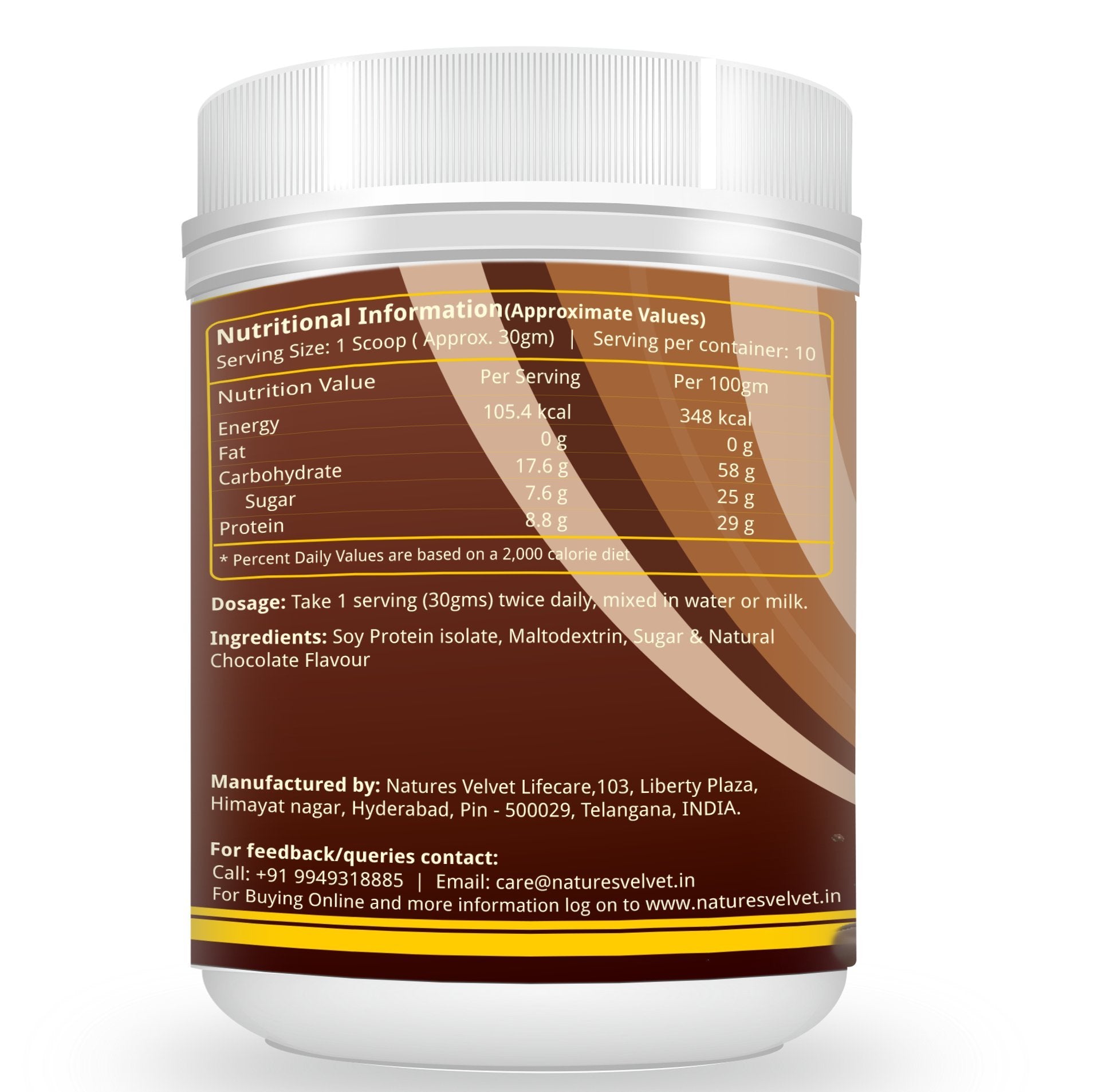 Natures Velvet Lifecare,NV Grow soy based protein drink 300gms chocolat- image 5