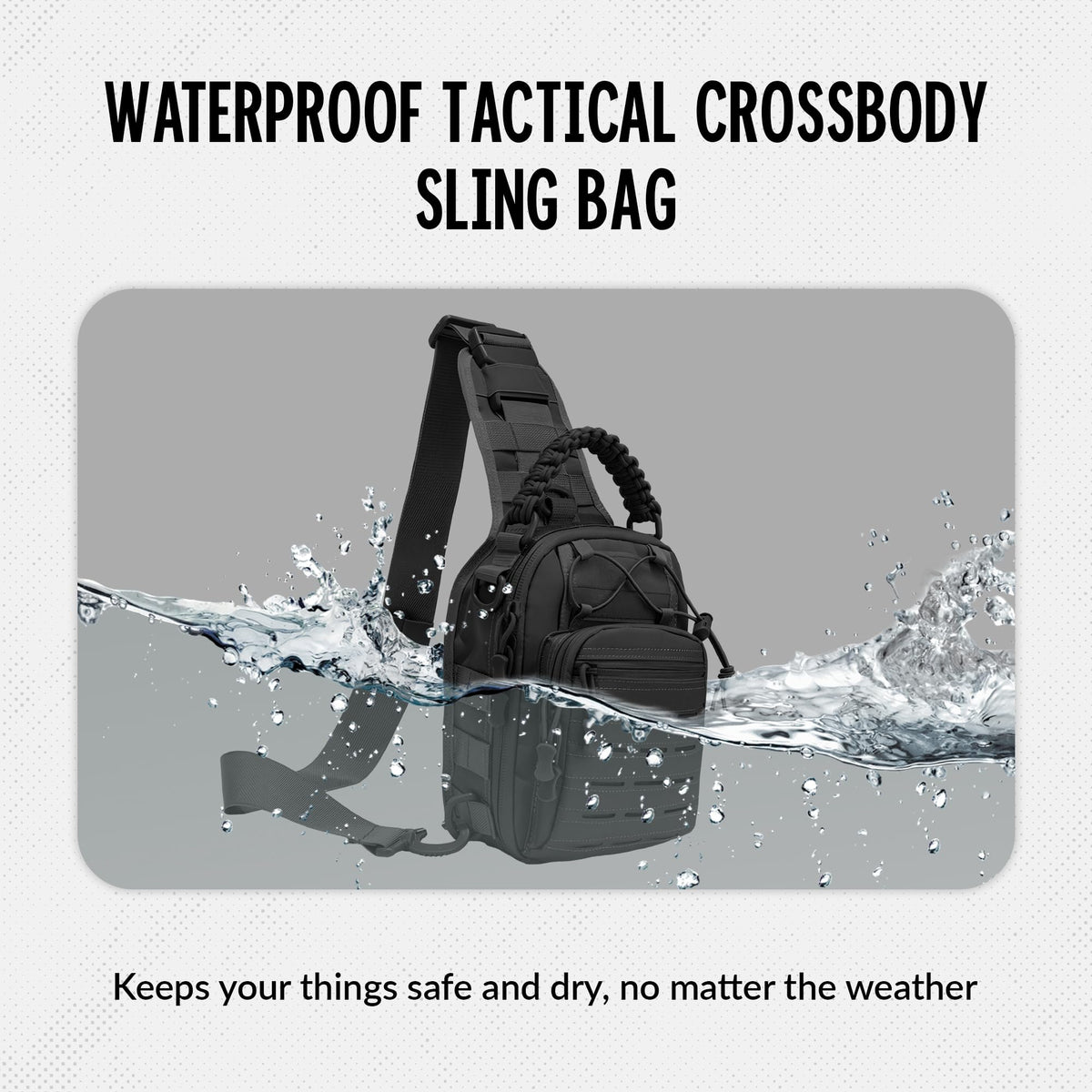 CARRY TRIP Tactical Small Sling Bag, One Strap Multi-Compartment Shoulder Crossbody Backpack, Men's Water-Resistant Travel Daypack for Hiking, Trekking, Camping, Molle Outdoor Use (Black)