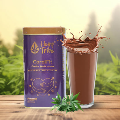 Hemp Tribe CardiFit Diabetic & Cardiac Formula | Hemp Seed Powder | Supports Heart Health & Blood Sugar | Rich in Antioxidants | Boosts immunity |Sugar free | Chocolate flavour | 200 grams