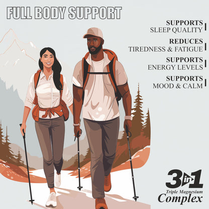 Vitaminnica Magnesium 3-in-1 Complex | Glycinate, Citrate, Malate | High Absorption | 90 Vegan Capsules | Muscle Relaxation, Sleep Support, Stress Relief, Bone & Nerve Health