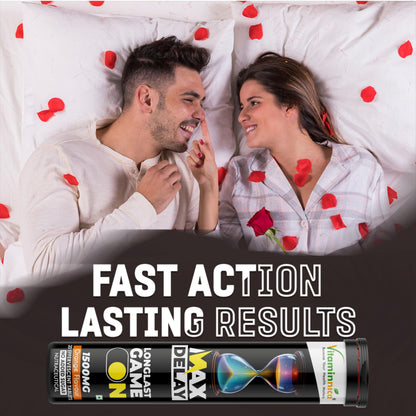 Vitaminnica Max Delay 20 Effervescent Tablets – Stamina & Performance Support | Long Lasting Energy Formula | Men's Vitality & Endurance Booster | Fast Absorption Fizzy Tablets | Premium Wellness Supplement (Pack of 6)