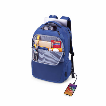 American Tourister Segno 4.0 | 32 Ltrs | 3 Compartments | Bottle Pocket | Ergonomic Padded Back Panel & Shoulder Straps | Executive Backpack | 1 Year International Warranty | Navy