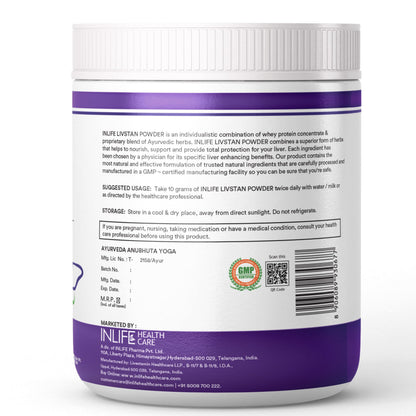 INLIFE Livstan Powder Supplement – Whey Protein Powder with Ayurvedic Herbs, 300g (Vanilla)