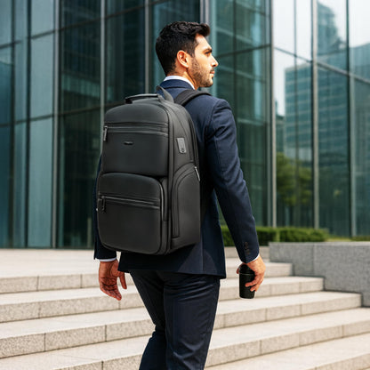 ICON The Overnighter Laptop Backpack 30L Large | Durable Oxford Fabric, Fits 15.6" Laptops | USB Charging Port, Luggage Sleeve | Water-Resistant, Multipurpose Unisex Bag for Short Trips.