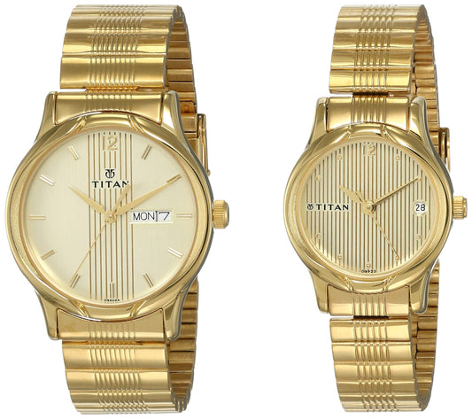 Titan Bandhan Analog Gold Dial Men's Watch NM15802490YM05/NN15802490YM05/NP15802