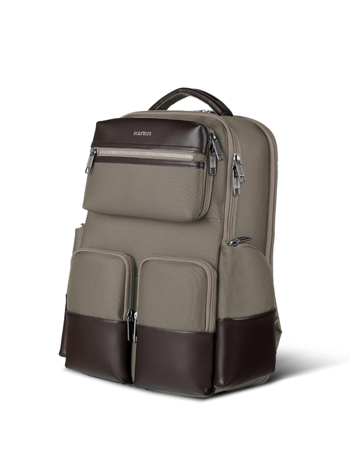 scarters Terminal- 16” Spacious Multi Compartment Backpack Laptop Bag | 24 Litres | (Beige)
