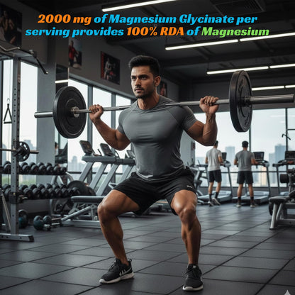 Suplee Magnesium Glycinate Effervescent Tablets 1000mg | 220mg Elemental Mgagnesium per Tablet | Supports Muscle Recovery, Sleep & Heart Health | Zero Added Sugar | 20 Count | Orange Flavour