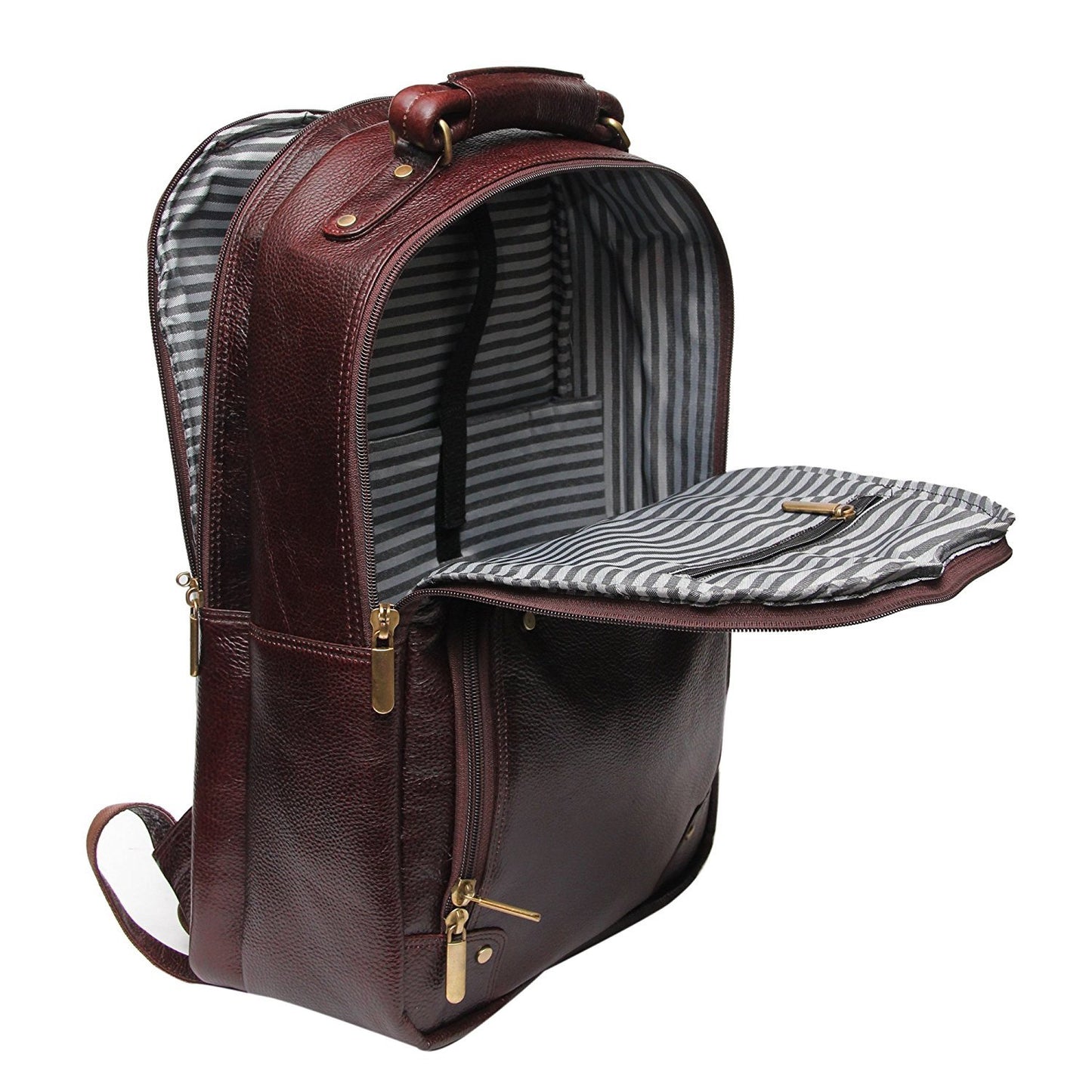 Leathers Villa Leather Villa Leather LV Backpack Bag for Men |15.6'' La- image 3