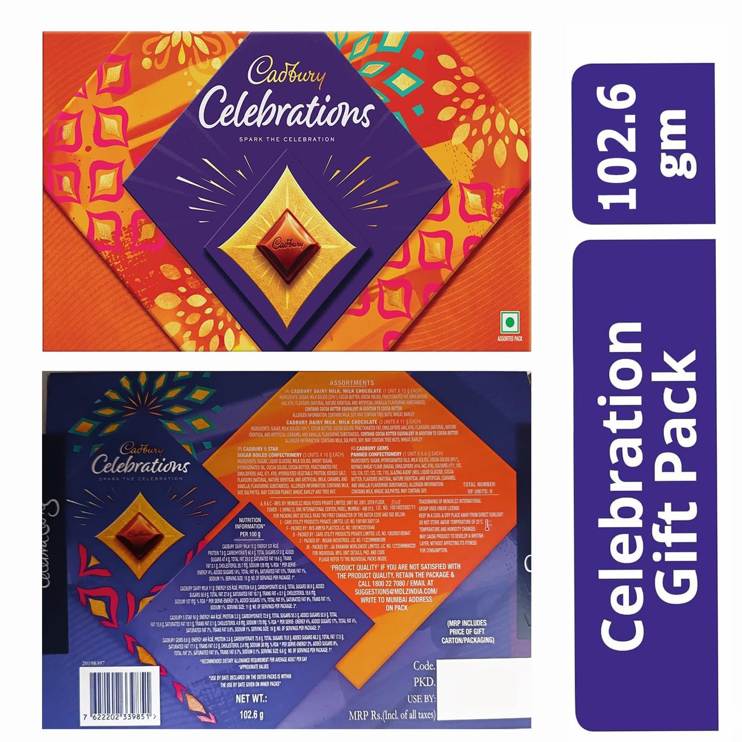 Maalpani Set of 2 Rudraksh Rakhi - Chocolates - Celebration Festival Pack - Chocolate Rakhi Hamper to Brother