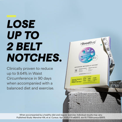 The Good Bug Metabolically Lean: Advance Metabolic System |Weight Loss For Women & Men | 16 b CFUs Probiotics Supplement + L-Carnitine + 7g Prebiotic Fiber | Boosts GLP1, Metabolism & Reduces Cravings Naturally | 30 Days Pack