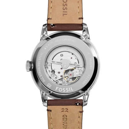 Fossil Men Leather Townsman Analog Black Dial Watch -Me3061, Band Color-Brown