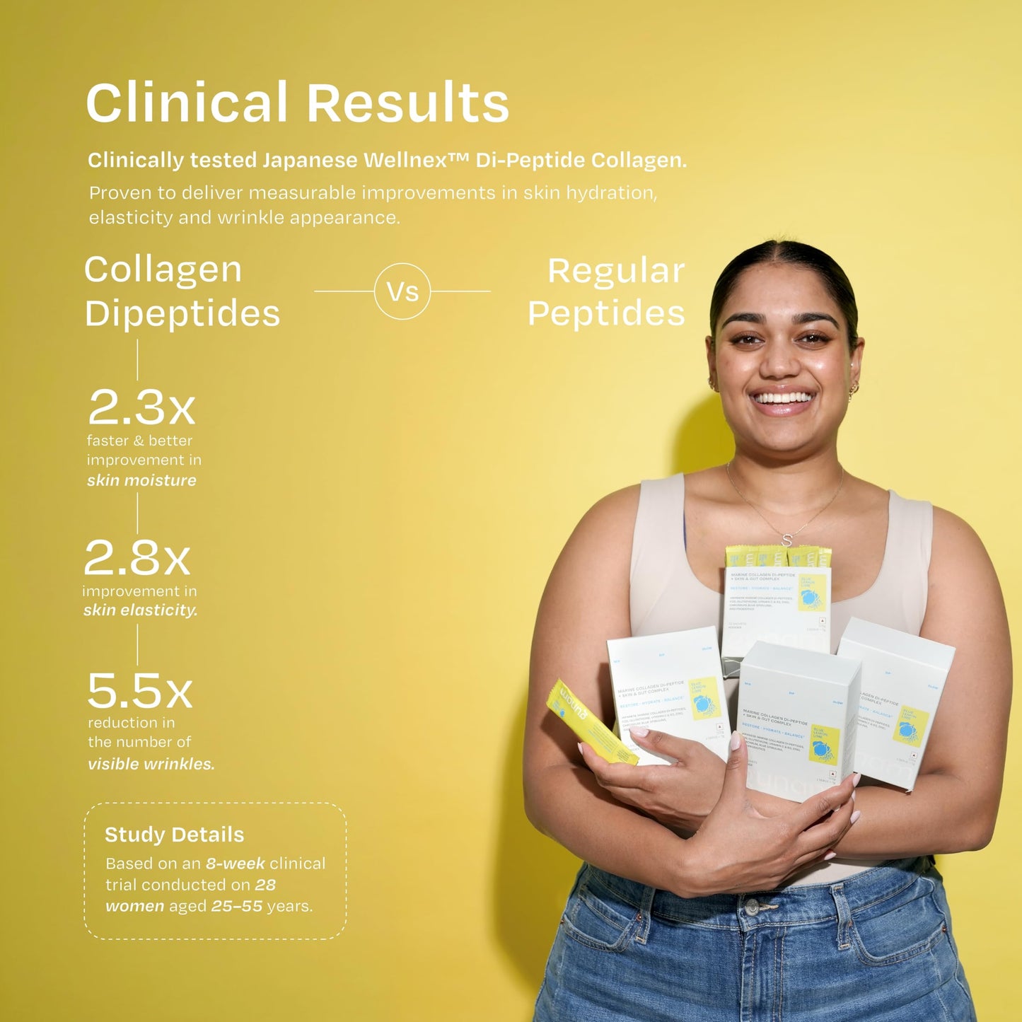 Gunam Marine Collagen Di-Peptide + Skin & Gut Complex | Hydrolysed Japanese Marine Collagen Peptides| Prebiotic FOS, Glutathione, Vitamin C & B3, Zinc, Probiotics | Supports Skin Glow, Hair, Nails, Gut & Joints | Lemon Lime | 15 Sachets