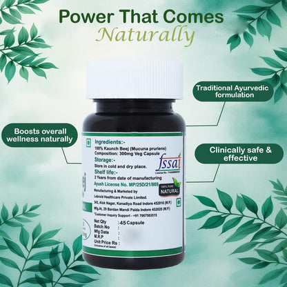 Lebrostone Kaunch Beej Capsules -45| Strength, Stamina & Vitality Support | Pure Ayurvedic Supplement