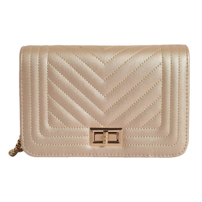 Lino Perros Women's Golden Leatherette Sling Bag