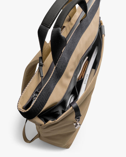 DailyObjects Water Resistant Pivot Carrypack Bag for Men & Women|Fits 13/14/15.6 inch Laptop/Macbook Pro/Air|Lightweight| Backpack (21L)|Office Use/Travel|Multi Pocket|Adjustable Shoulder Strap-Beige