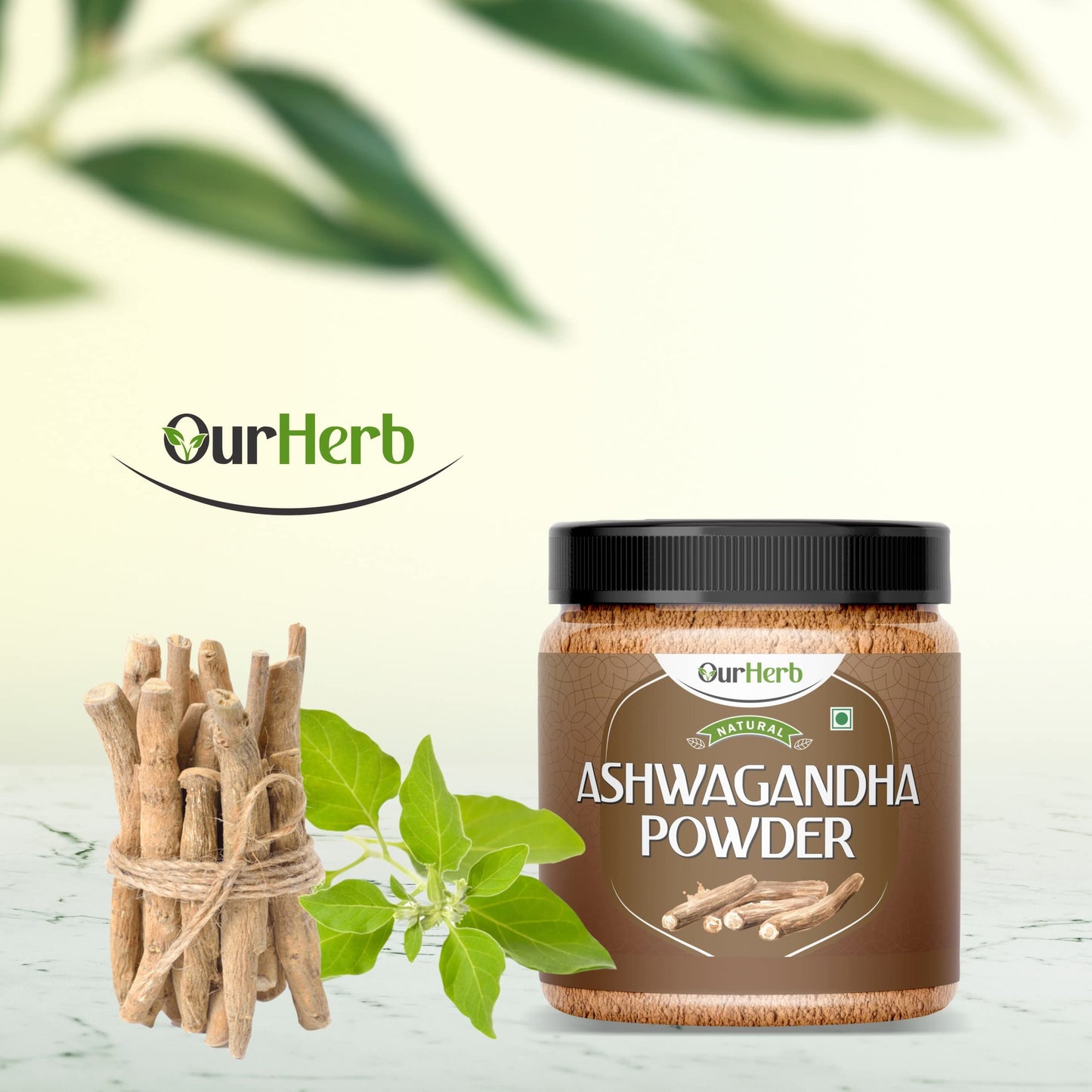 OurHerb Pure & Natural Ashwagandha Powder 200g | Ayurvedic Herbal Supplement | Supports Stress Relief | Enhances Energy & Vitality