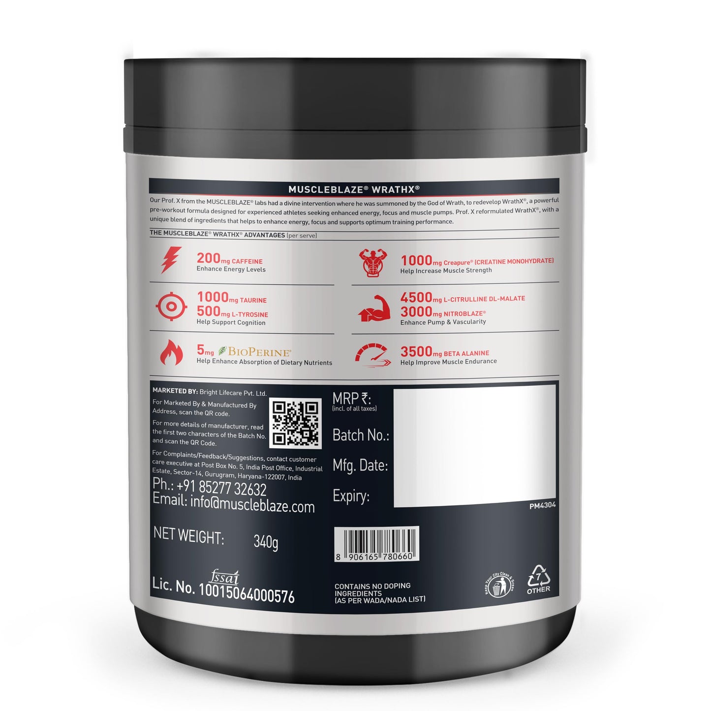 MuscleBlaze Pre Workout Wrathx With Creapure,Nitroblaze & Bioperine (Co- image 4