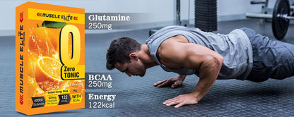 MUSCLE ELITE FITNESS Zero Tonic Instant Energy Drink Pre-Workout Electrolyte Energy Drink BCAA, Monohydrate and L-Glutamine Sports Supplement | 825mg Electrolytes [32 Servings] X1 Orange