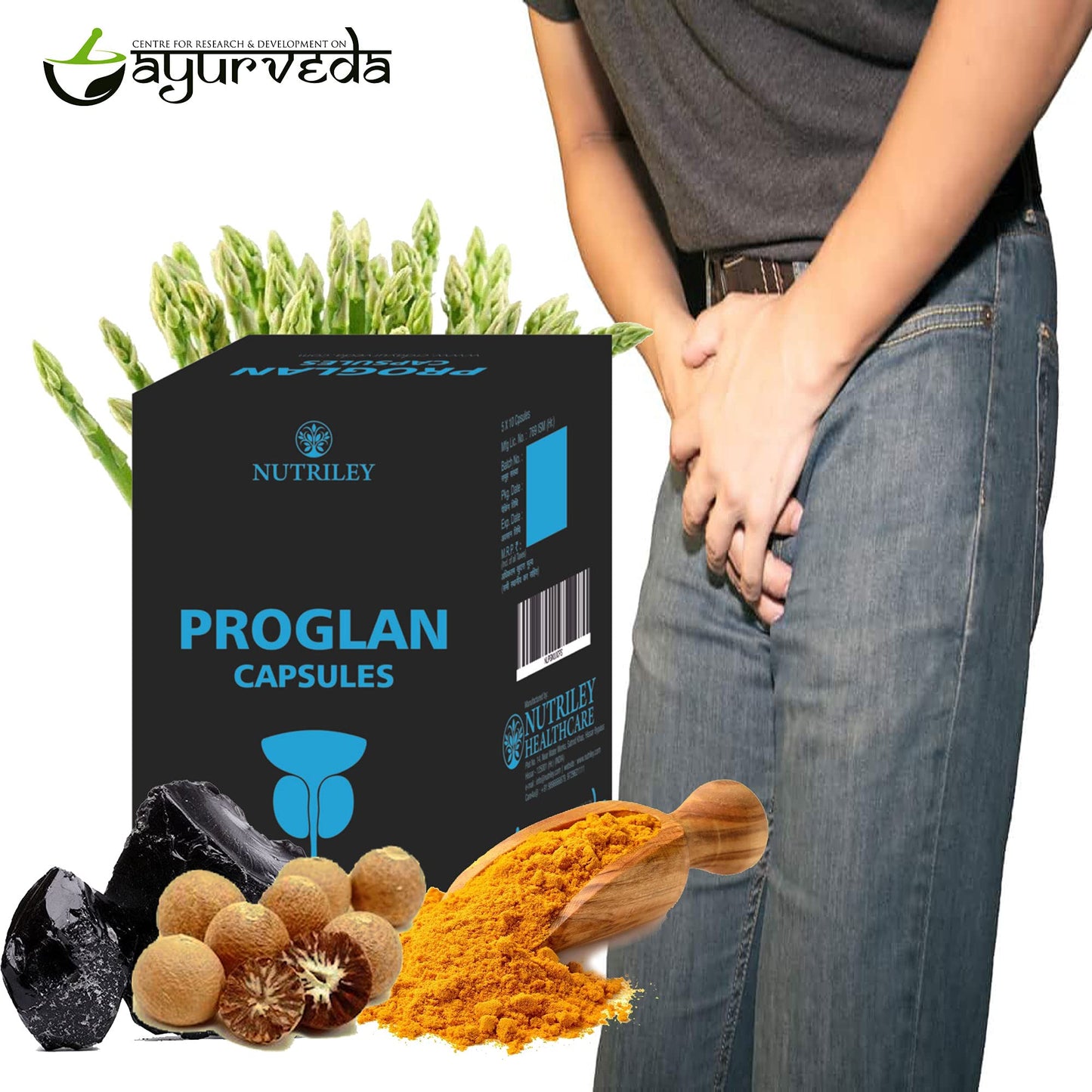 Nutriley Pack of 50 100% Ayurvedic Premium Prostate Supplement, Ayurvedic Capsules To Naturally – Men & Women