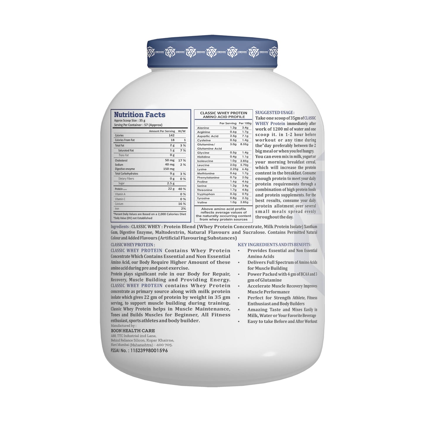 Classic Whey Protein 2kg Cookies & Cream High Protein Supplement for Muscle Growth & Recovery