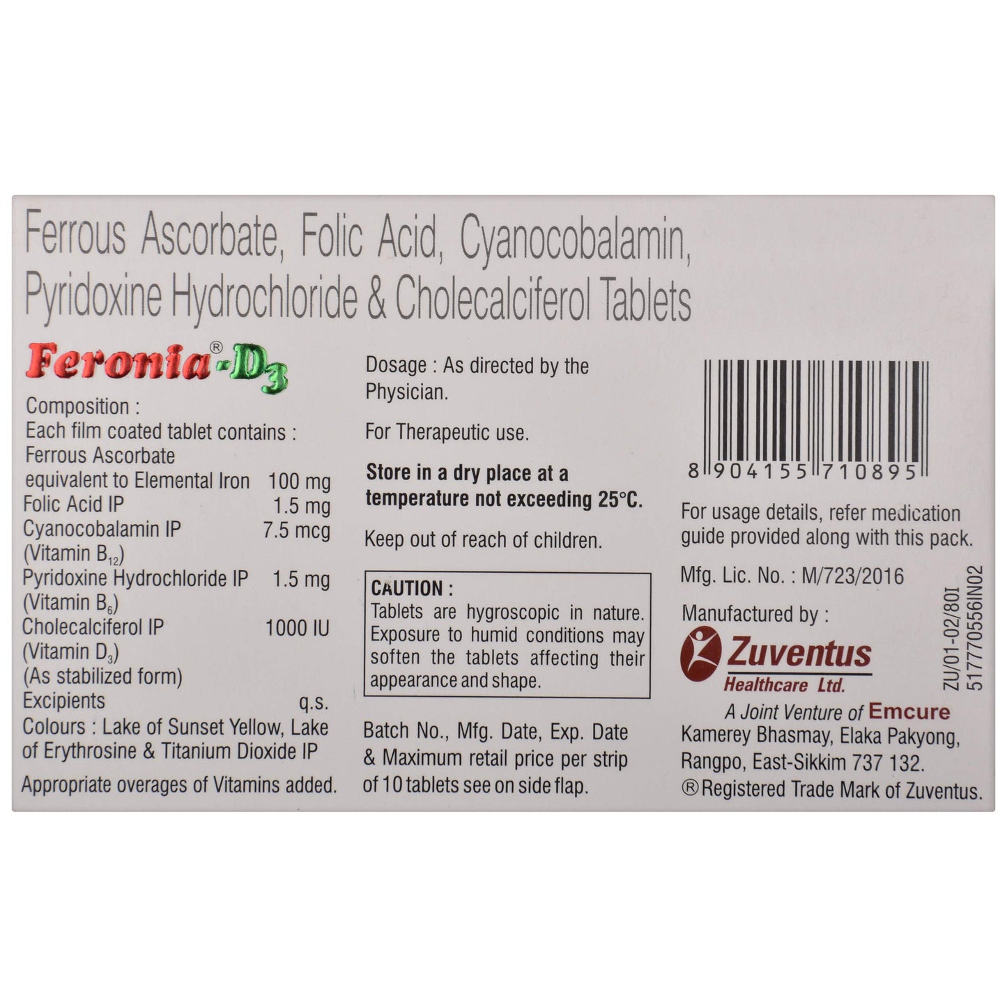 Feronia-D3 - Strip of 10 Tablets