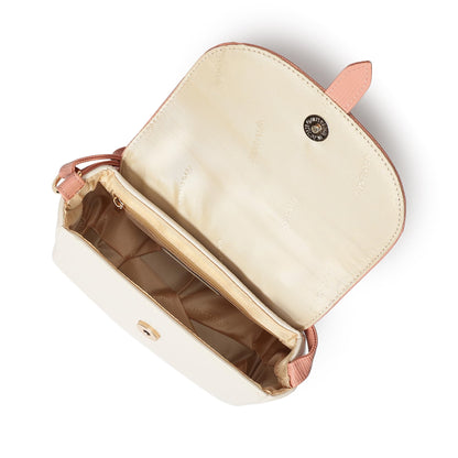 Fastrack RufflePlay pink Sling | Faux-Leather Women’s Handbag | Textured Flap Sling with Button Closure & Adjustable Strap