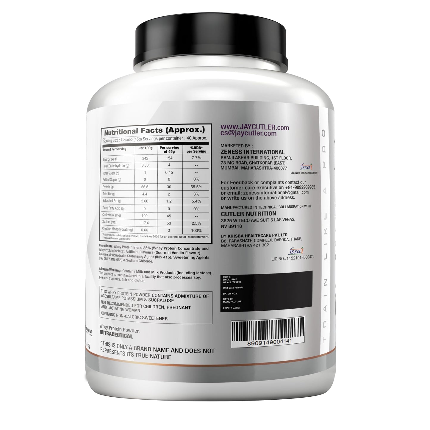 CUTLER NUTRITION TOTAL NITRO Whey Protein Blend – Gourmet Vanilla | 30g Protein | 40 Servings | Fast Mixing Premium Protein Powder | Muscle Recovery & Lean Muscle Support