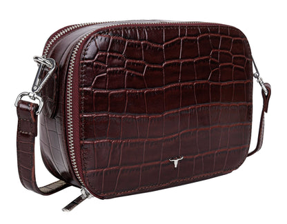 URBAN FOREST Emma Printed Brown Leather Sling Bag for Women
