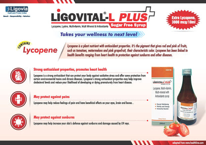 Ligovital L Plus-Lycopane,Multi-vitamin,Multi-Mineral With Antioxidants Syrup (Pack Of 2)