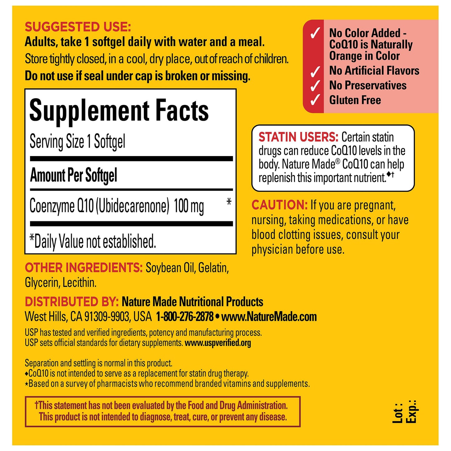 Nature Made CoQ10 100mg, 40 Liquid Softgels