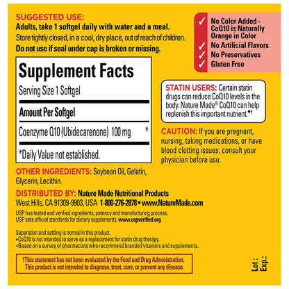 Nature Made CoQ10 100mg, 40 Liquid Softgels