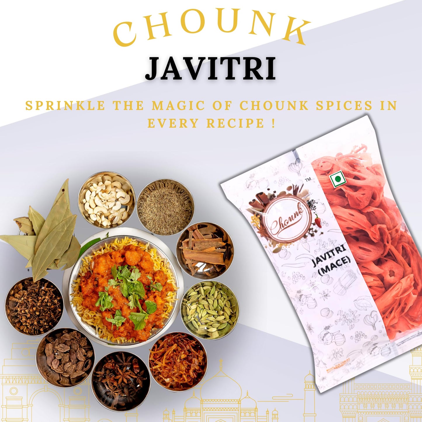 Chounk Spice Javitri 25 gm | Javitri Spices Whole | Premium Japatri - Whole Spices | Mace Indian Spice
