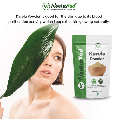 NeutraVed Karela Powder (200g) | Pure Bitter Melon Powder for Healthy Metabolism & Glucose Balance | Sun-Dried Bitter Gourd (Momordica Charantia) for Blood Purification & Liver Detox | Edible Grade Raw Herb
