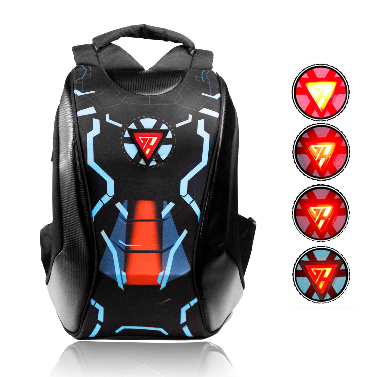 GRAND PITSTOP NightWing-Mark-2 Anti Theft Backpack With safety flashers for 15.6 inch Laptop Compartment, Light Weight, Quick Access Pockets, Water Resistant Multifunctional Backpack 25 L
