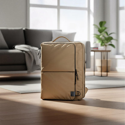 DailyObjects Pivot Convertible Briefpack Bag (16L) |Unisex|Fits 13/14/15.6 inch Laptop/Macbook Pro/Air|Lightweight|Stylish Backpack|Office/Daily Use/Travel|Multi Pocket|Adjustable Strap-Beige