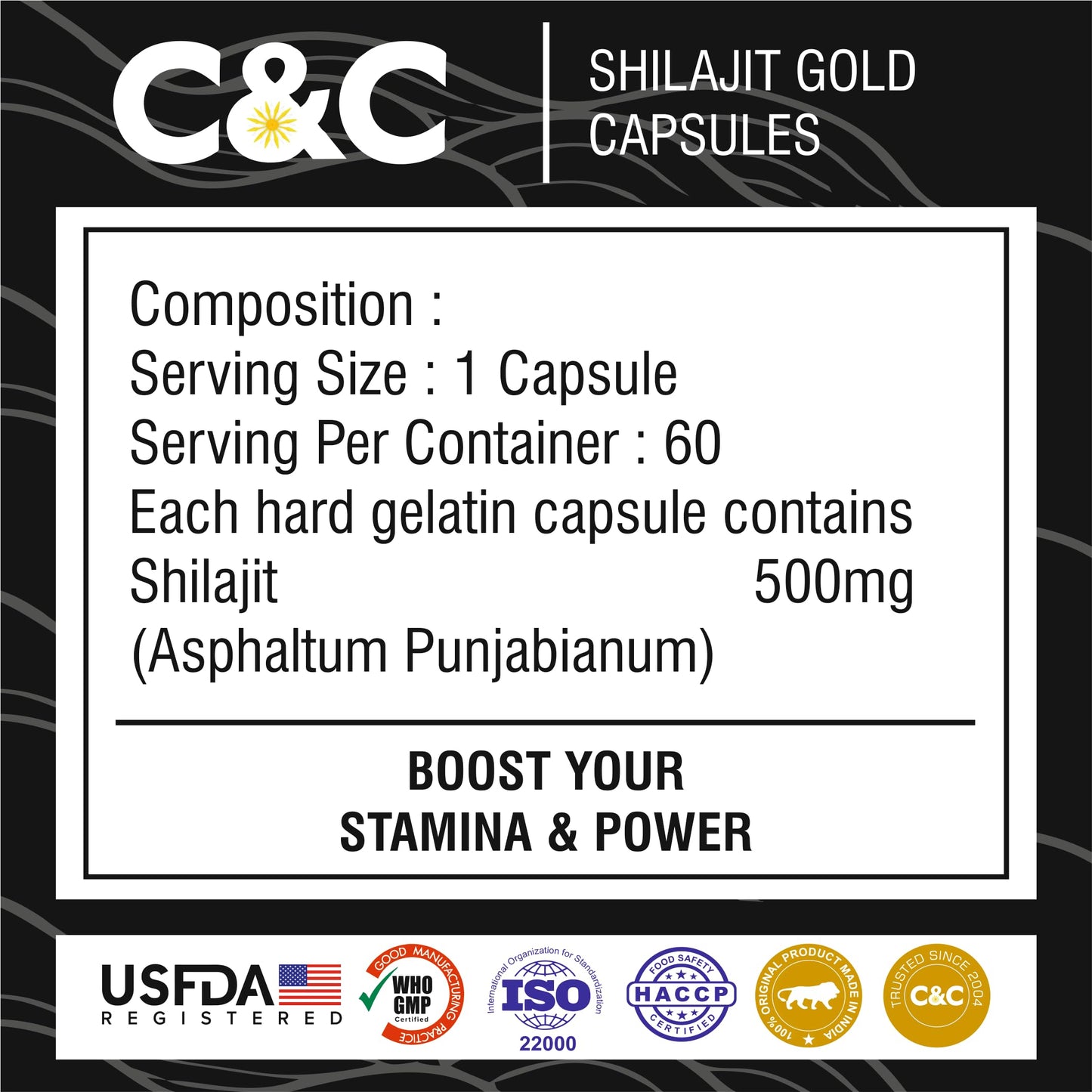 ORGAYUSH Shilajit Gold Capsules – Nano Formulated Himalayan Shilajit Supplement for Energy, Stamina, Vitality & Immunity Support with Fulvic Acid & Minerals (Pack of 1)