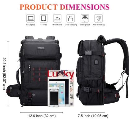 WITZMAN Carry on Travel Backpack for Men Airline Approved Convertible Nylon Luggage Backpack (B682 Balck)