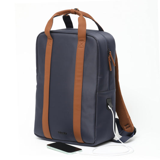 hoi polloi Stanly Laptop Backpack for Men and Woman | 13.8L Work & Travel Bag with USB Type-C Charging Port | Water-Resistant Office Backpack with Velvet-Lined Laptop Compartment – Starry Night Blue
