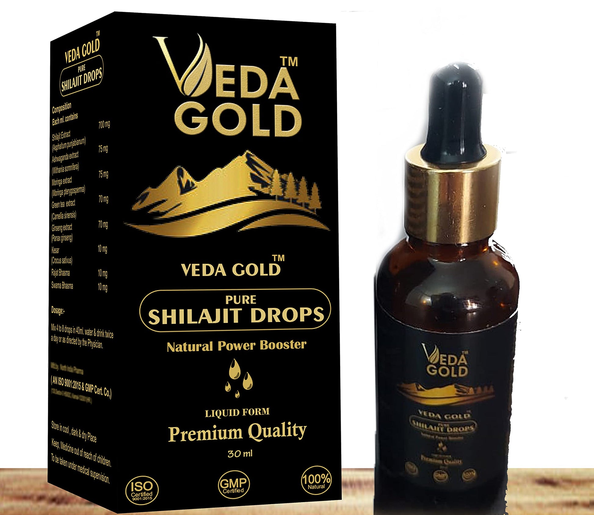 VEDA GOLD Shilajit with Raw Shilajeet Himalayan Shilajit