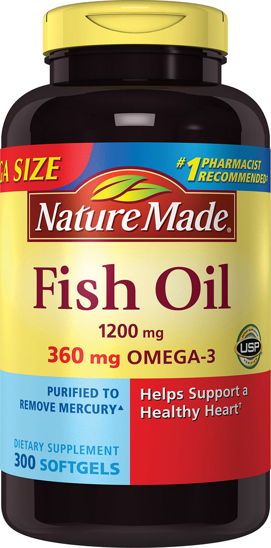Nature Made Fish Oil Omega-3 1200mg, 300 Softgels