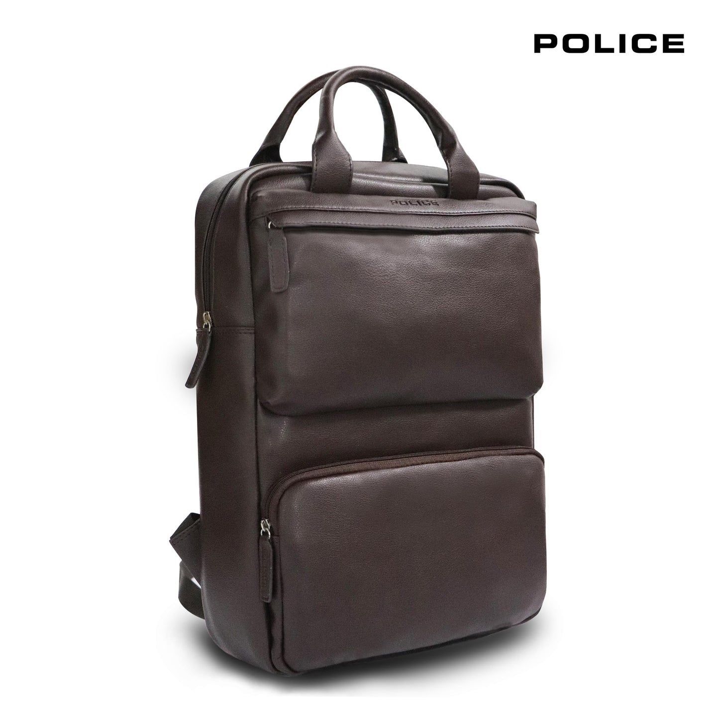 Police Leather Laptop Backpack for Men & Women | 15 inch College Bag fo- image 7