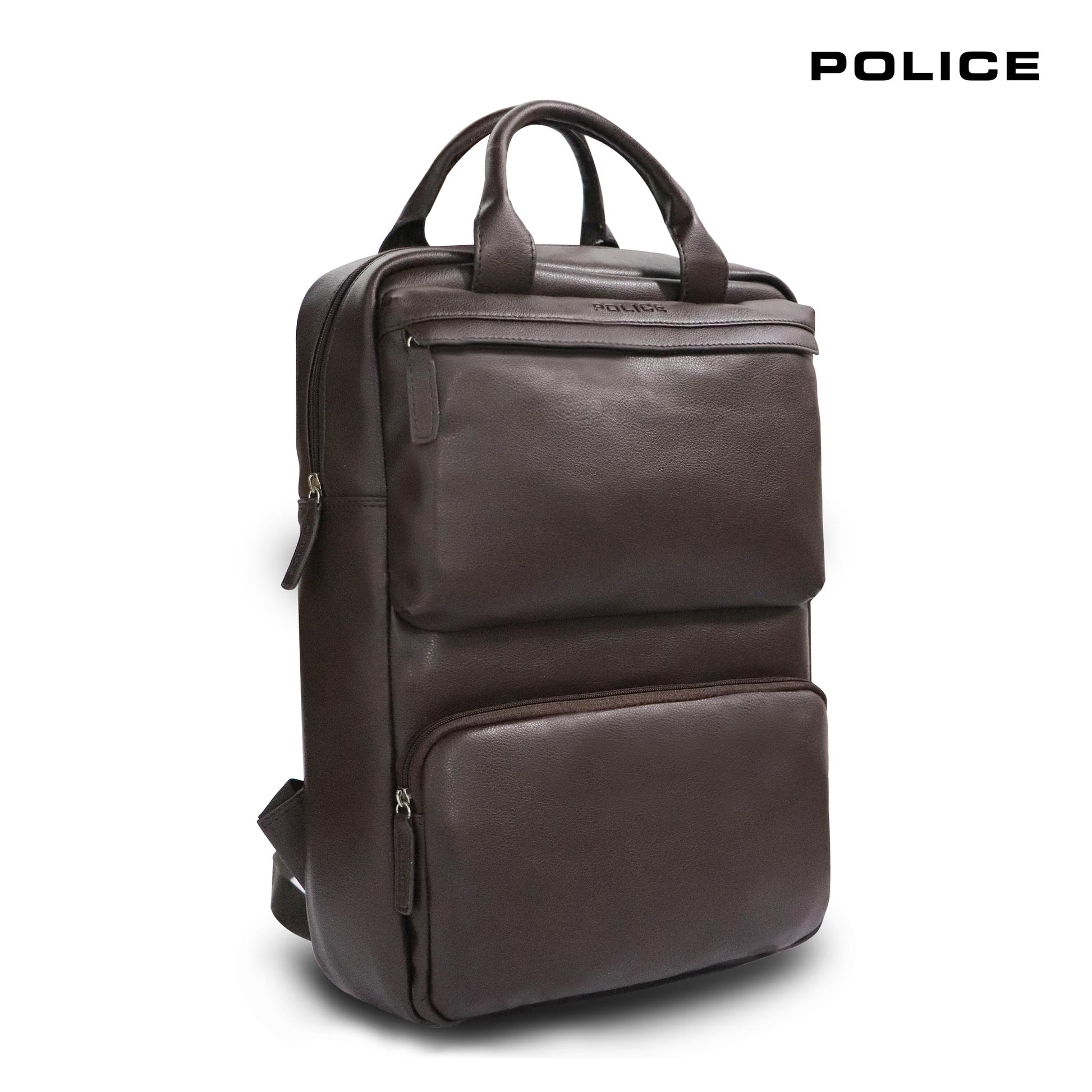 Police Leather Laptop Backpack for Men & Women | 15 inch College Bag fo- image 7